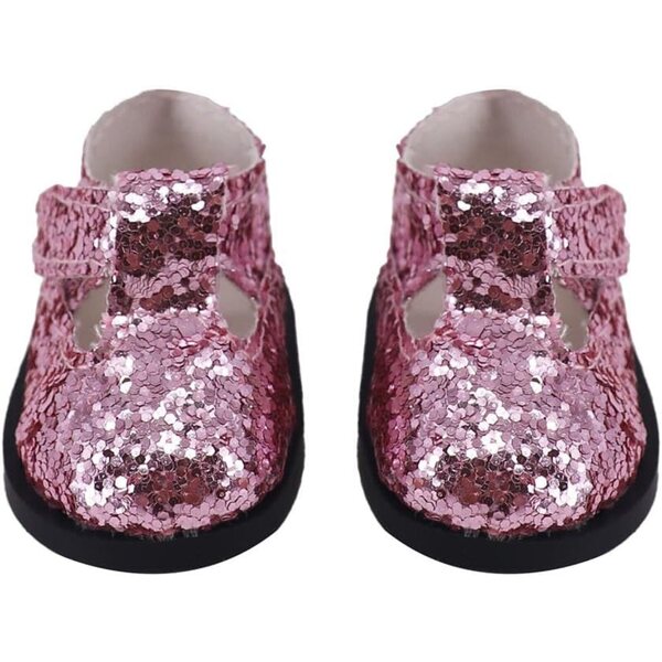 Lila Schuhe mit Pailletten für 14-Zoll-Puppen – elegantes Kostümzubehör