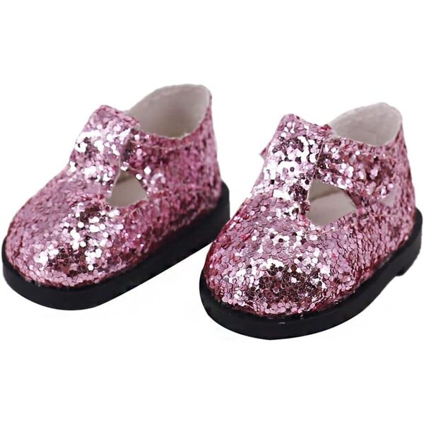 Lila Schuhe mit Pailletten für 14-Zoll-Puppen – elegantes Kostümzubehör