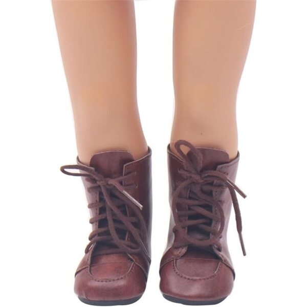 Braune Schnürstiefel aus Leder für 46 cm große Puppen – Kostümzubehör Schuhe