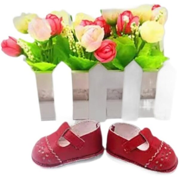 Scarpe in Pelle Rosse per Bambole da 16 Pollici - Accessori Costume Eleganti