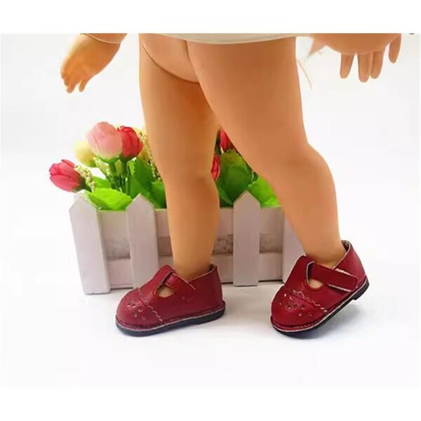 Scarpe in Pelle Rosse per Bambole da 16 Pollici - Accessori Costume Eleganti