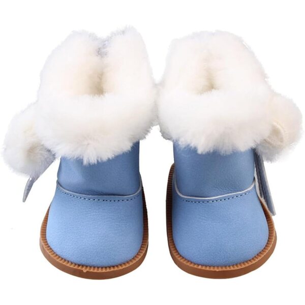 Blaue Plüschstiefel für 14-Zoll-Puppen – Uteruik Winterschuhe