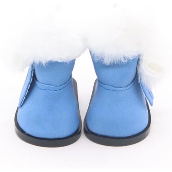 Blaue Plüschstiefel für 14-Zoll-Puppen – Uteruik Winterschuhe