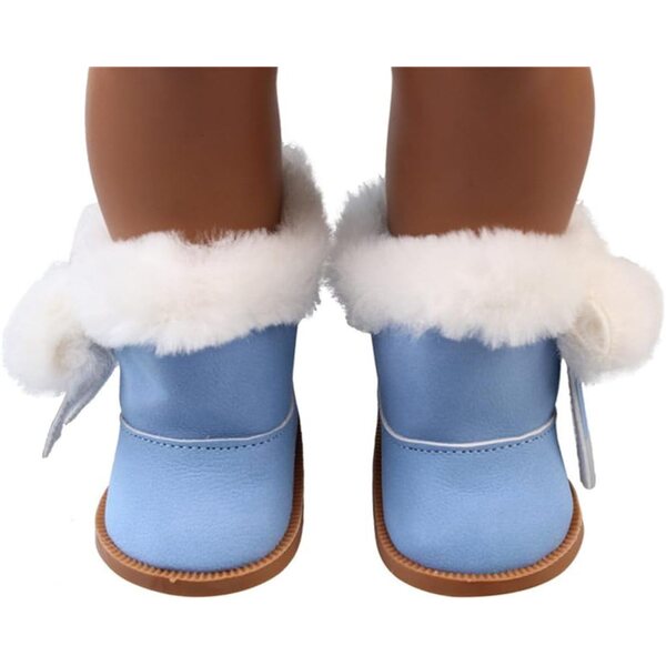 Blaue Plüschstiefel für 14-Zoll-Puppen – Uteruik Winterschuhe