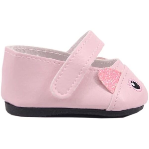 Lässige Lederschuhe für 46-cm-Puppen mit originellem Katzendesign