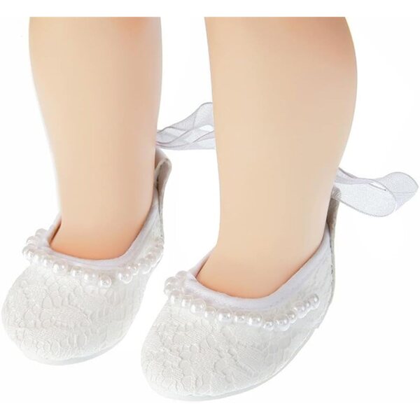 Scarpe bianche con lacci per bambola 46 cm, accessorio casual Uteruik