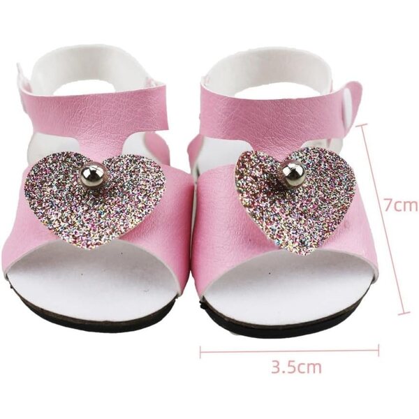 Sandali rosa per bambole 46 cm - Scarpe di qualità per bambole da 18 pollici