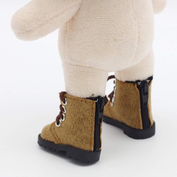 Rote Schnürstiefel für 1/6 BJD-Puppe aus Baumwolle und Kalbsleder – 20 cm