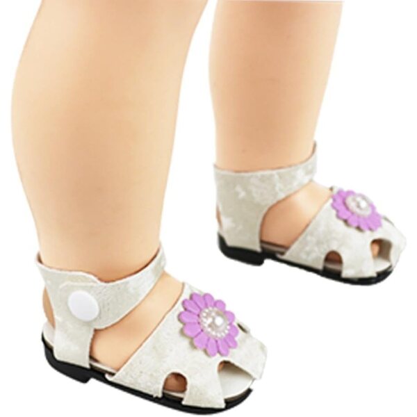 Sandali Bianchi per Bambola 46 cm - Scarpe Resistenti e Eleganti per Bambola Americana