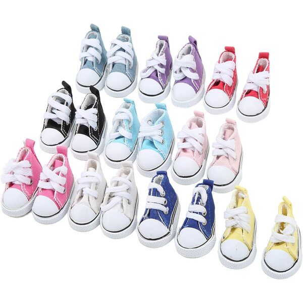10 Paar Segeltuchschuhe für 1/6 Puppen, mehrfarbig, modisch, rutschfeste Gummiunterseite