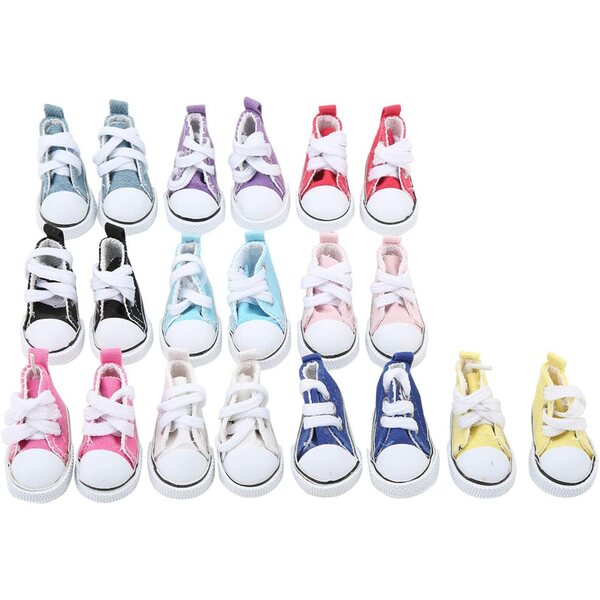 10 Paar Segeltuchschuhe für 1/6 Puppen, mehrfarbig, modisch, rutschfeste Gummiunterseite