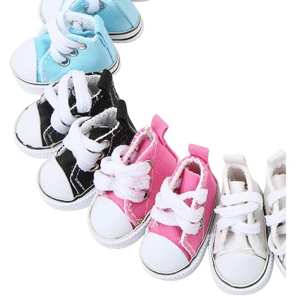 10 Paar Segeltuchschuhe für 1/6 Puppen, mehrfarbig, modisch, rutschfeste Gummiunterseite
