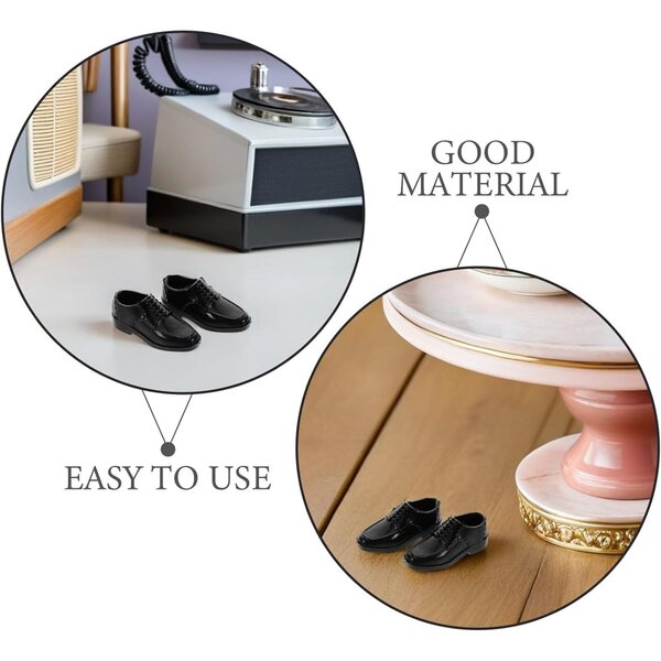 Eringogo 114 paia scarpe miniatura nere per action figure 11 pollici - accessori casa delle bambole