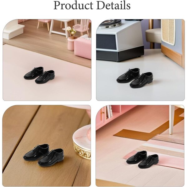 Eringogo 114 paia scarpe miniatura nere per action figure 11 pollici - accessori casa delle bambole