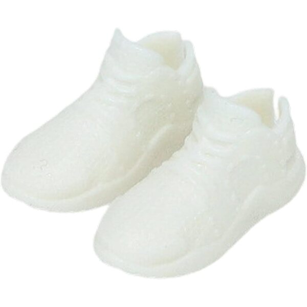 1:12 Puppensneaker im Retro-Stil, weißes PVC, lässige Miniatur