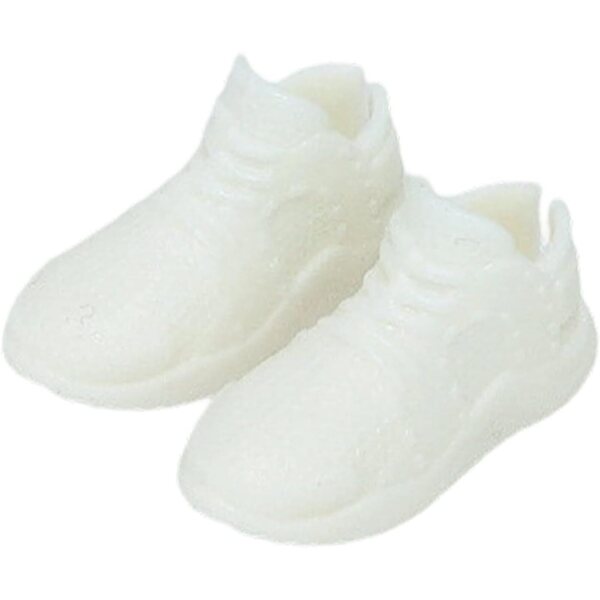 1:12 Puppensneaker im Retro-Stil, weißes PVC, lässige Miniatur
