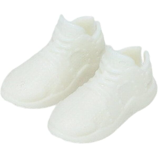 1:12 Puppensneaker im Retro-Stil, weißes PVC, lässige Miniatur