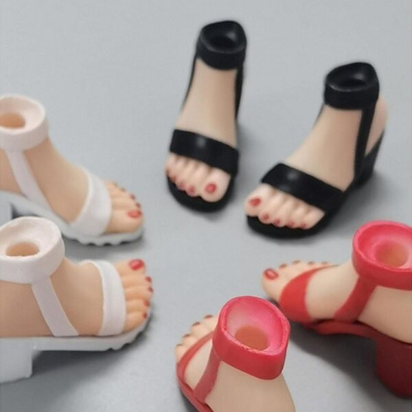 1/6 Miniatur-High-Heels-Schuhe für 12-Zoll-Puppen – elegantes Weiß