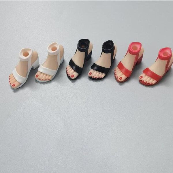 1/6 Miniatur-High-Heels-Schuhe für 12-Zoll-Puppen – elegantes Weiß