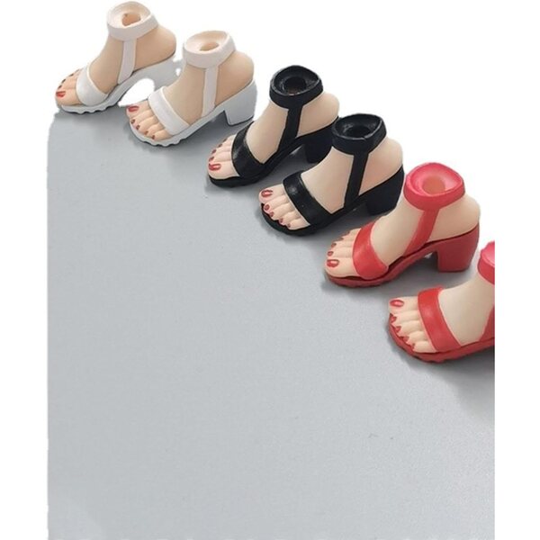 1/6 Miniatur-High-Heels-Schuhe für 12-Zoll-Puppen – elegantes Weiß