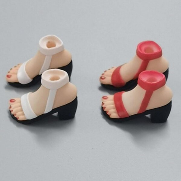 1/6 Miniatur-High-Heels-Schuhe für 12-Zoll-Puppen – elegantes Weiß