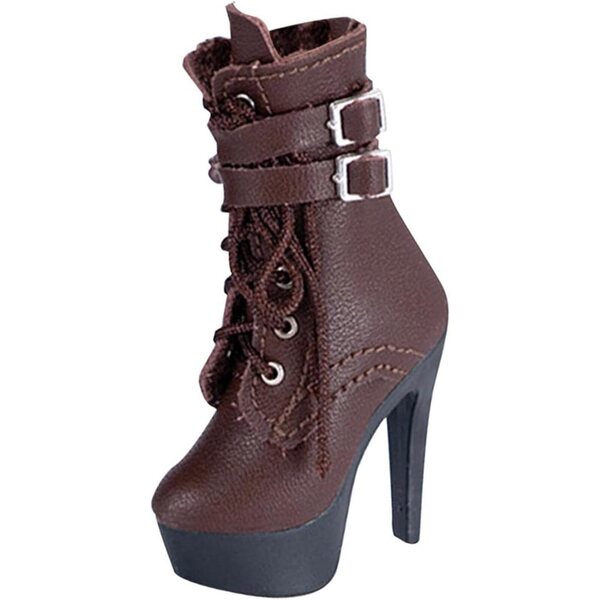 1:6 High Heel Stiefel für 12 Zoll Actionfigur Braunes Puppenzubehör