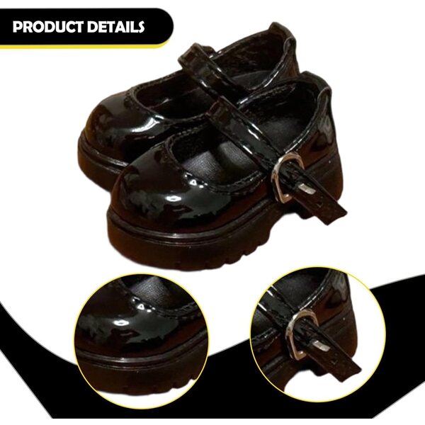 1:4 schwarze weibliche Puppenschuhe aus PVC, modische Plattform für Actionfiguren