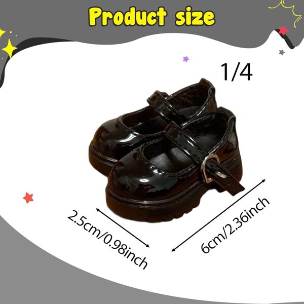 1:4 schwarze weibliche Puppenschuhe aus PVC, modische Plattform für Actionfiguren