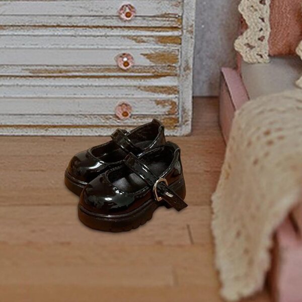 1:4 schwarze weibliche Puppenschuhe aus PVC, modische Plattform für Actionfiguren