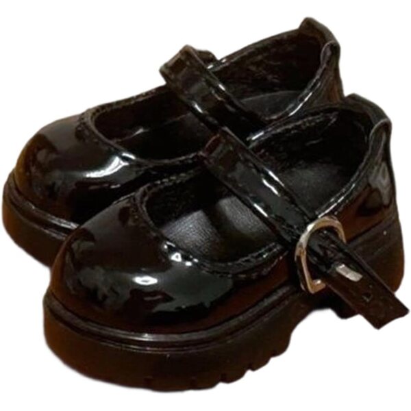 1:4 schwarze weibliche Puppenschuhe aus PVC, modische Plattform für Actionfiguren