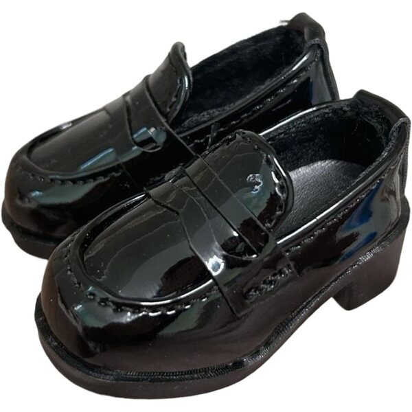 Schuhe für BJD Doll 1/4 Slip On 16-18 Zoll Schwarz aus strapazierfähigem und realistischem PU