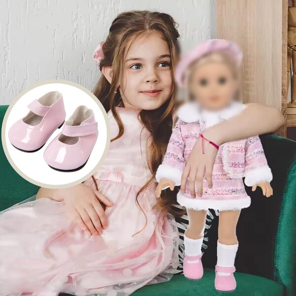 18-Zoll-PU-Puppenschuhe, süßes und dekoratives Design, 1 Paar
