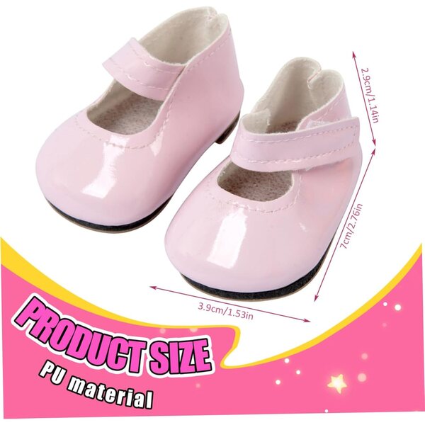 18-Zoll-PU-Puppenschuhe, süßes und dekoratives Design, 1 Paar