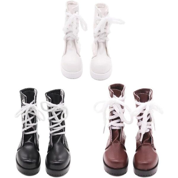 1:3 Schwarze PU-Puppenstiefel für 24-Zoll-Actionfiguren