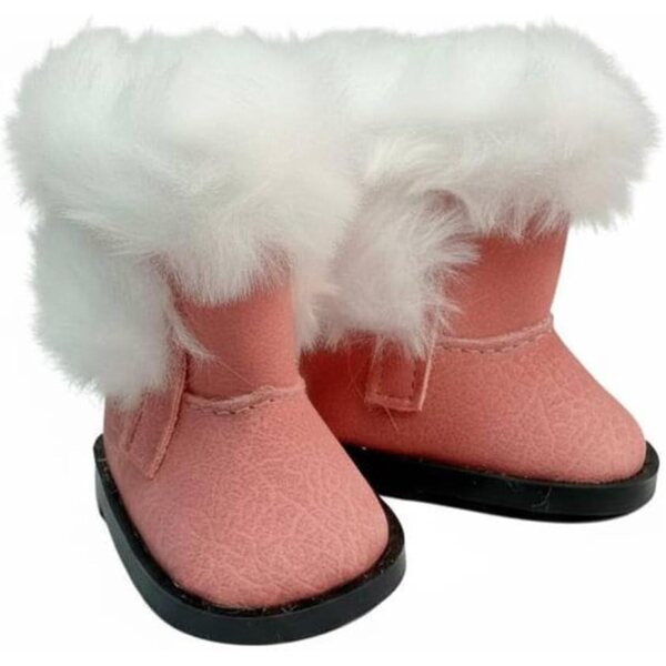 Qianly Stivali Neve Bambole 20 cm Morbidi e Caldi in Tessuto Scamosciato Rosa