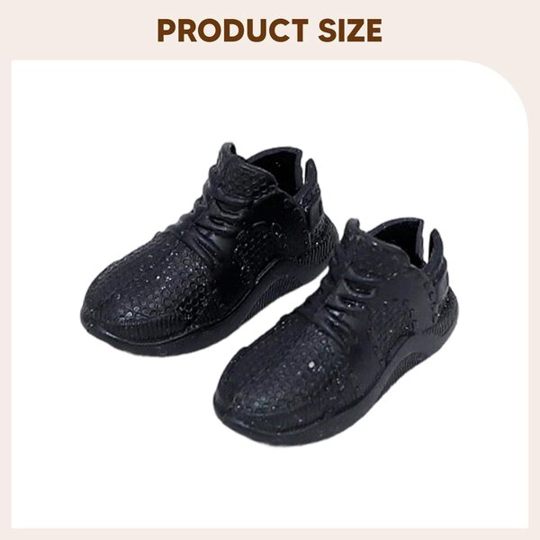 Sharplace 1/12 Puppe Sneakers Mini Sportschuhe Schwarz