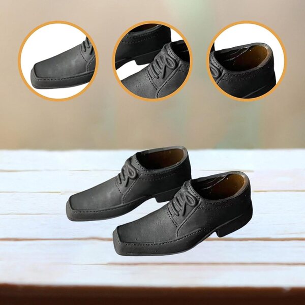 Miniaturschuhe für 1/6 Puppen, elegant und lässig aus schwarzem PP-Material