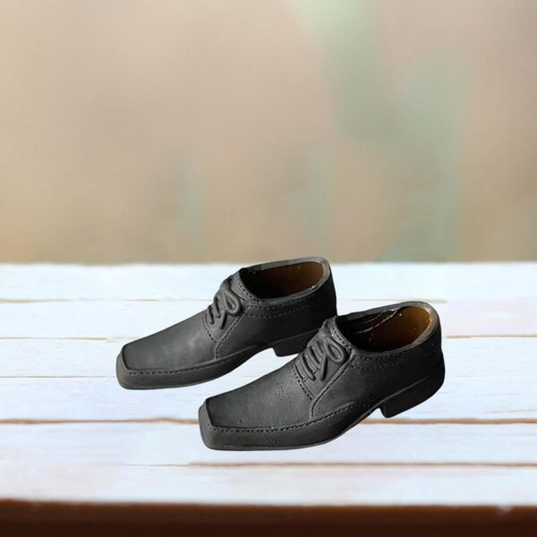 Miniaturschuhe für 1/6 Puppen, elegant und lässig aus schwarzem PP-Material