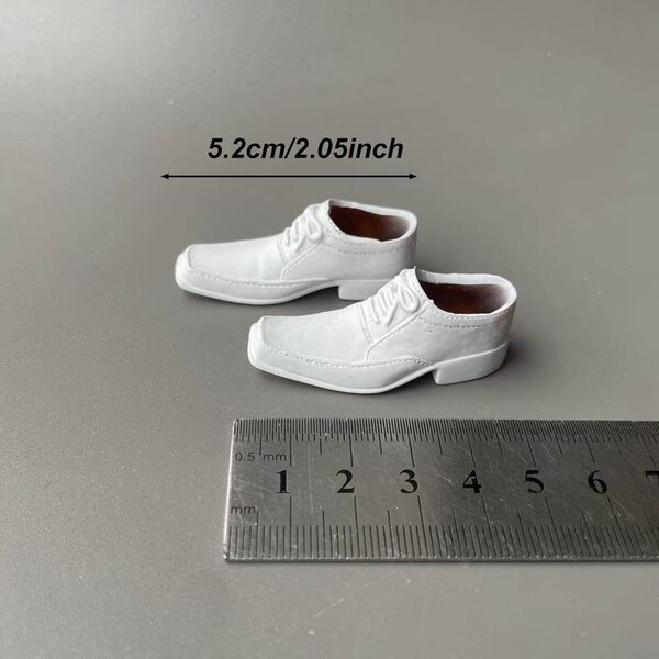 1/6 PP Miniaturschuhe für 12" männliche Puppen und Actionfiguren - Elegantes Weiß