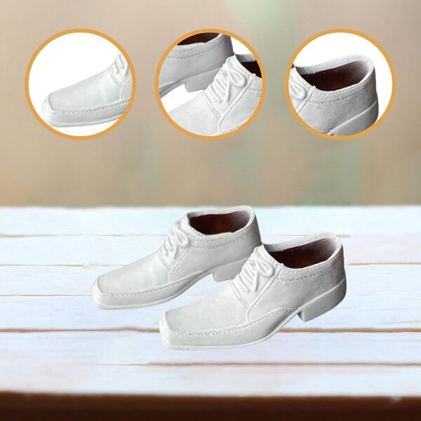 1/6 PP Miniaturschuhe für 12" männliche Puppen und Actionfiguren - Elegantes Weiß