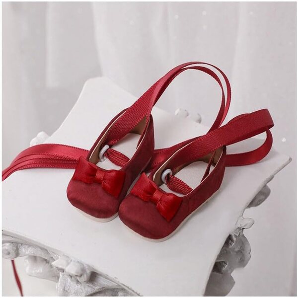 Rote Schnürschuhe für 1/6 BJD Puppe mit Schleife – Elegantes Zubehör für 30 cm Puppen