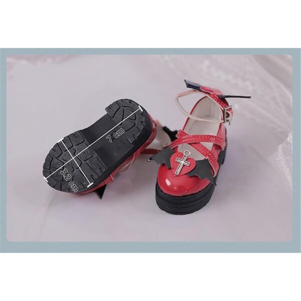 High Heel Schuhe für BJD 1/4 18 Zoll Puppe aus weißem Leder mit Flügeln
