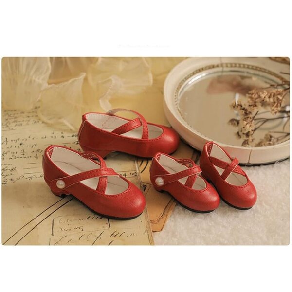 Braune Leder-High-Heel-Schuhe für 1/4 BJD-Puppen – 18-Zoll-Puppenzubehör