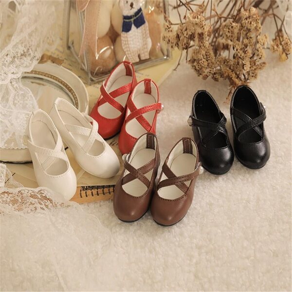 Braune Leder-High-Heel-Schuhe für 1/4 BJD-Puppen – 18-Zoll-Puppenzubehör