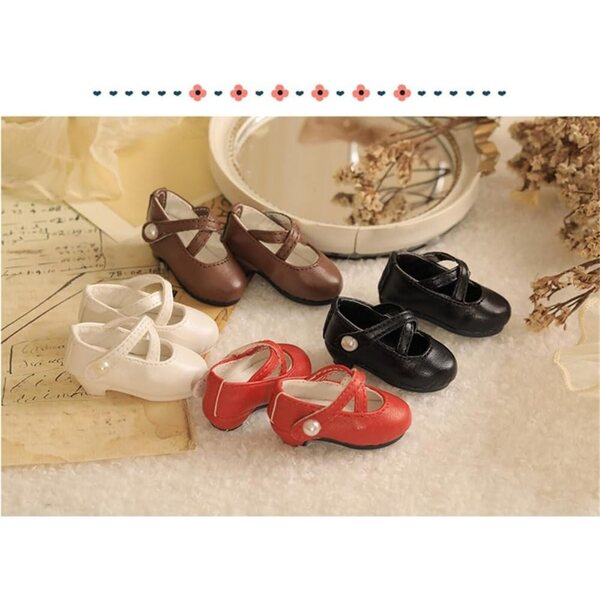 Braune Leder-High-Heel-Schuhe für 1/4 BJD-Puppen – 18-Zoll-Puppenzubehör