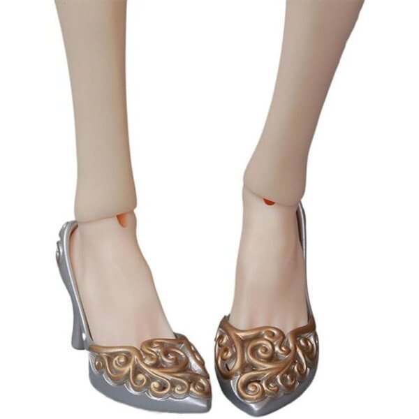 High Heel Schuhe für BJD 1/4 SD Doll Silber, elegantes Kostümzubehör