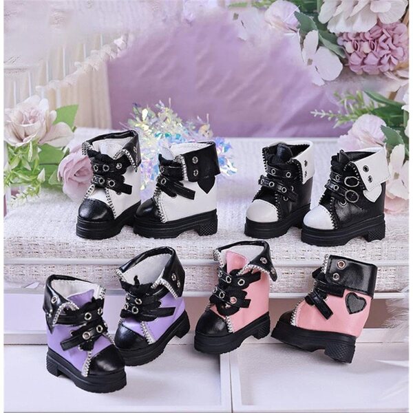 Lederstiefeletten für BJD SD 1/4 Puppen mit Schnalle – elegantes Zubehör für Puppen