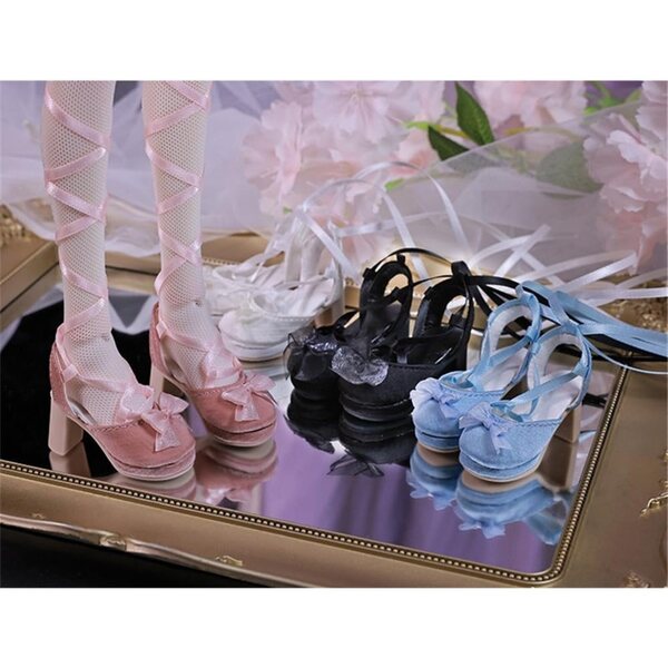 Scarpe con Tacco Alto Rosa per Bambola BJD 1/4 di Pollice, Accessori Miniatura