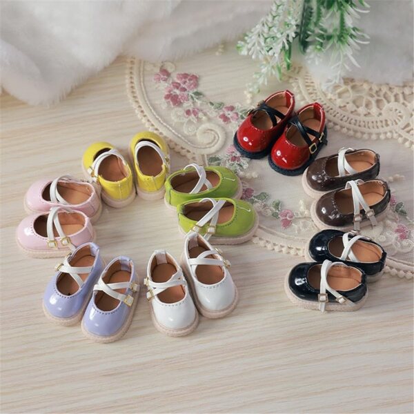 Scarpe in Pelle Bianco Cotone per Bambola BJD 1/6 - Accessori per Bambole 11,8 pollici