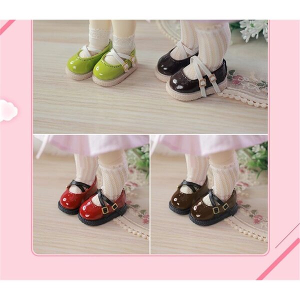Scarpe in Pelle Bianco Cotone per Bambola BJD 1/6 - Accessori per Bambole 11,8 pollici